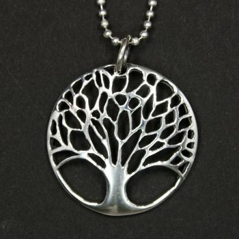 Sterling Silber Anhänger Baum des Lebens Ø 26 mm Yggdrasil Weltenbaum